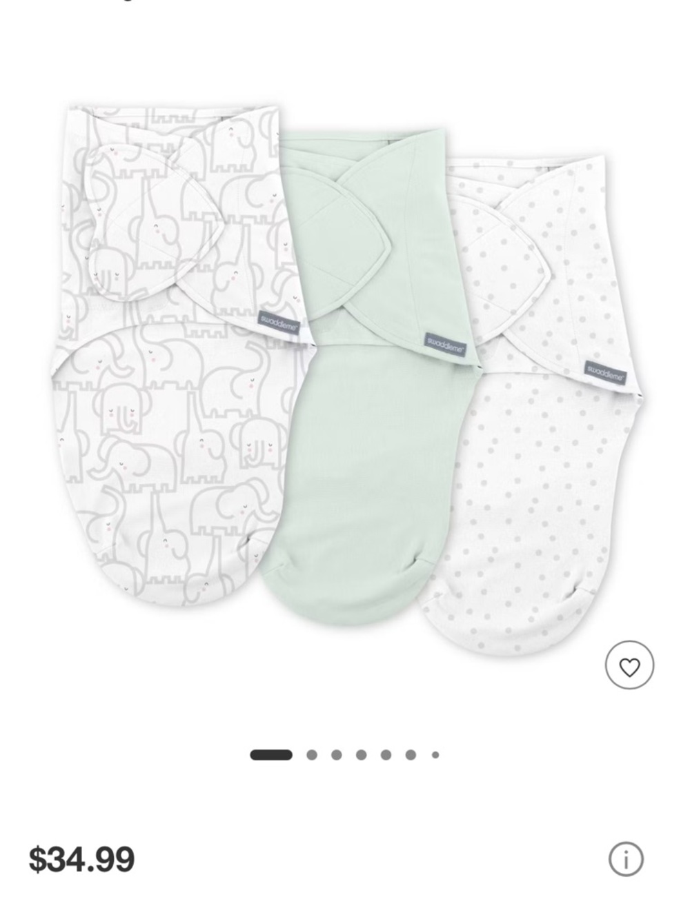 SwaddleMe by Ingenuity Baby Monogram Collection 3pk Swaddle Wrap - Elephant 0-3m